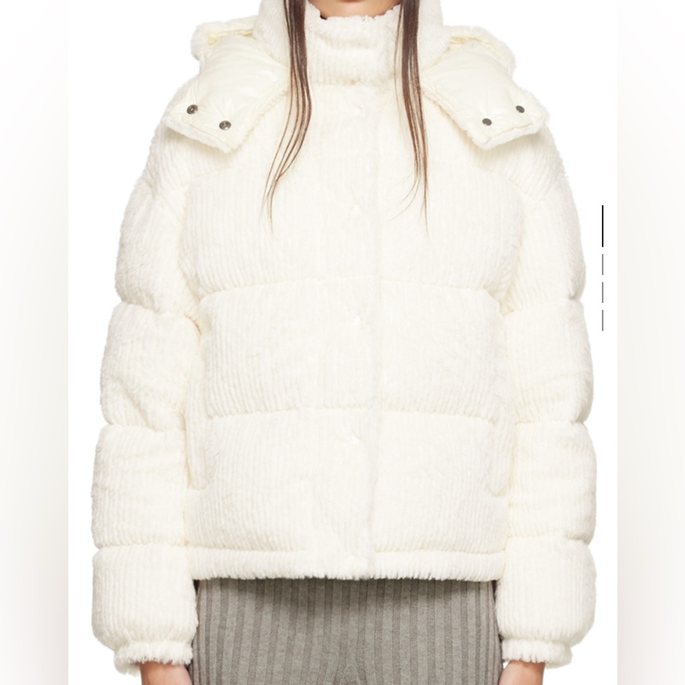 Moncler White Daos Faux-Fur Down Jacket 00